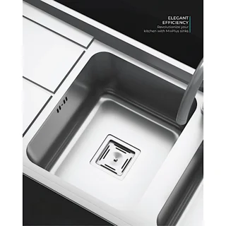 سینک ظرفشویی استیل توکار دو لگنه میکس پلاس مدل 8092-S45 102475631